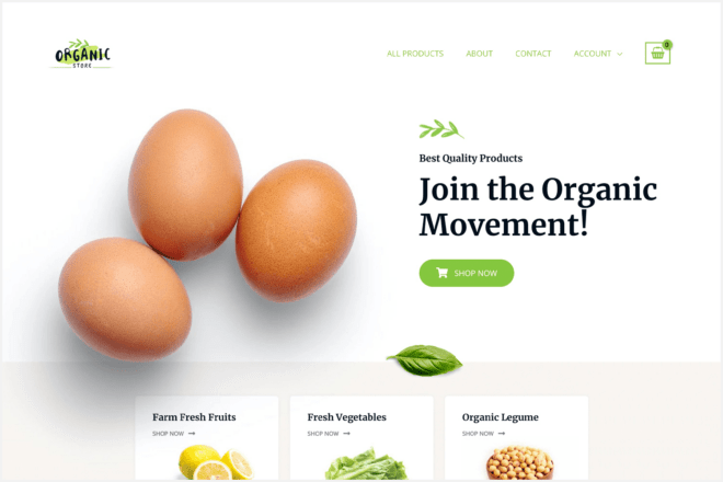 Organic Store Theme